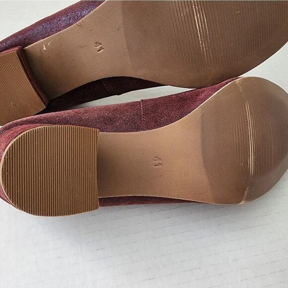 ENJOIYA Eleganza Maroon Block Heel Pointed Toe Pumps Heels Career Office Shoes - Picture 10 of 10